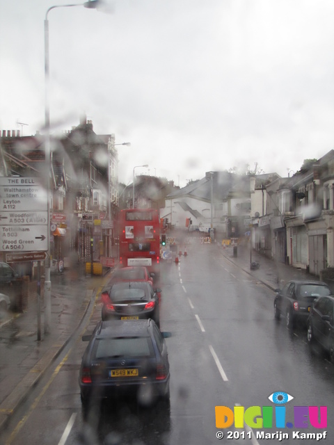 SX20132 Traffic seen through rainy bus window